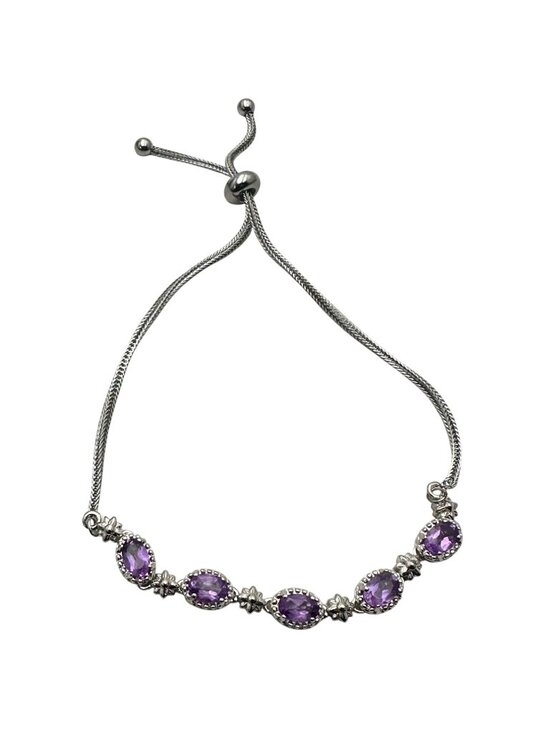 Chuck Clemency Jewelry - Chuck Clemency Purple Amethyst Sterling Silver Bolo Bracelet Adjustable